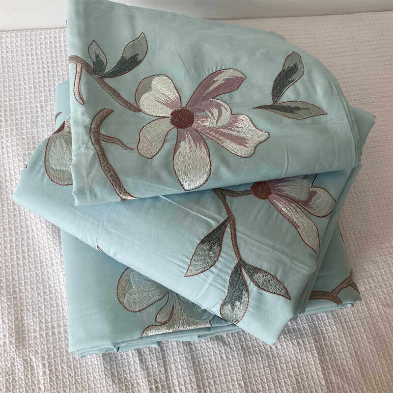 纯棉被套单件全棉被罩单人绣花刺绣150x200x230单个1.5米单独被单