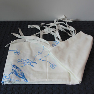 外贸窗帘成品简约绣花白色挂钩款卧室书房短帘竹节麻特价清仓处理