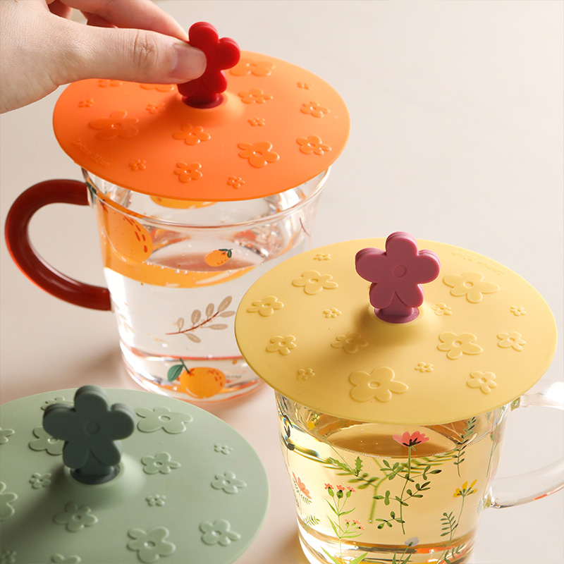 蓝莲花家居杯盖硅胶食用口径