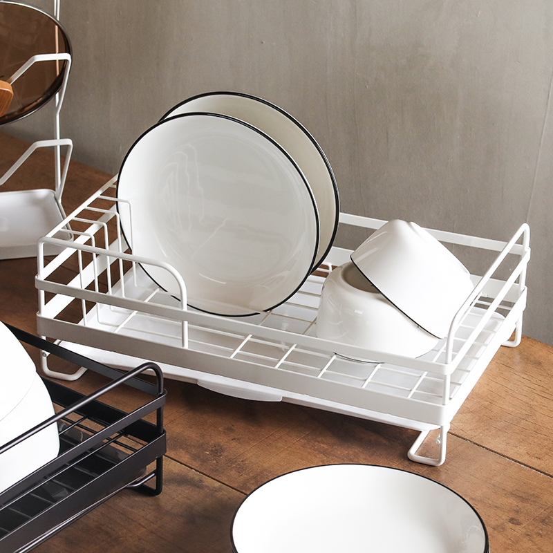 蓝莲花家居碗碟收纳架不锈钢沥水架厨房盘子收纳置物架台面橱柜