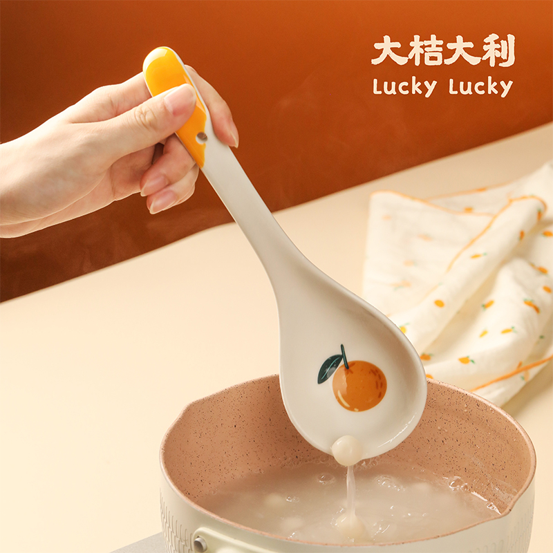 大桔大利网红甜品勺陶瓷勺子