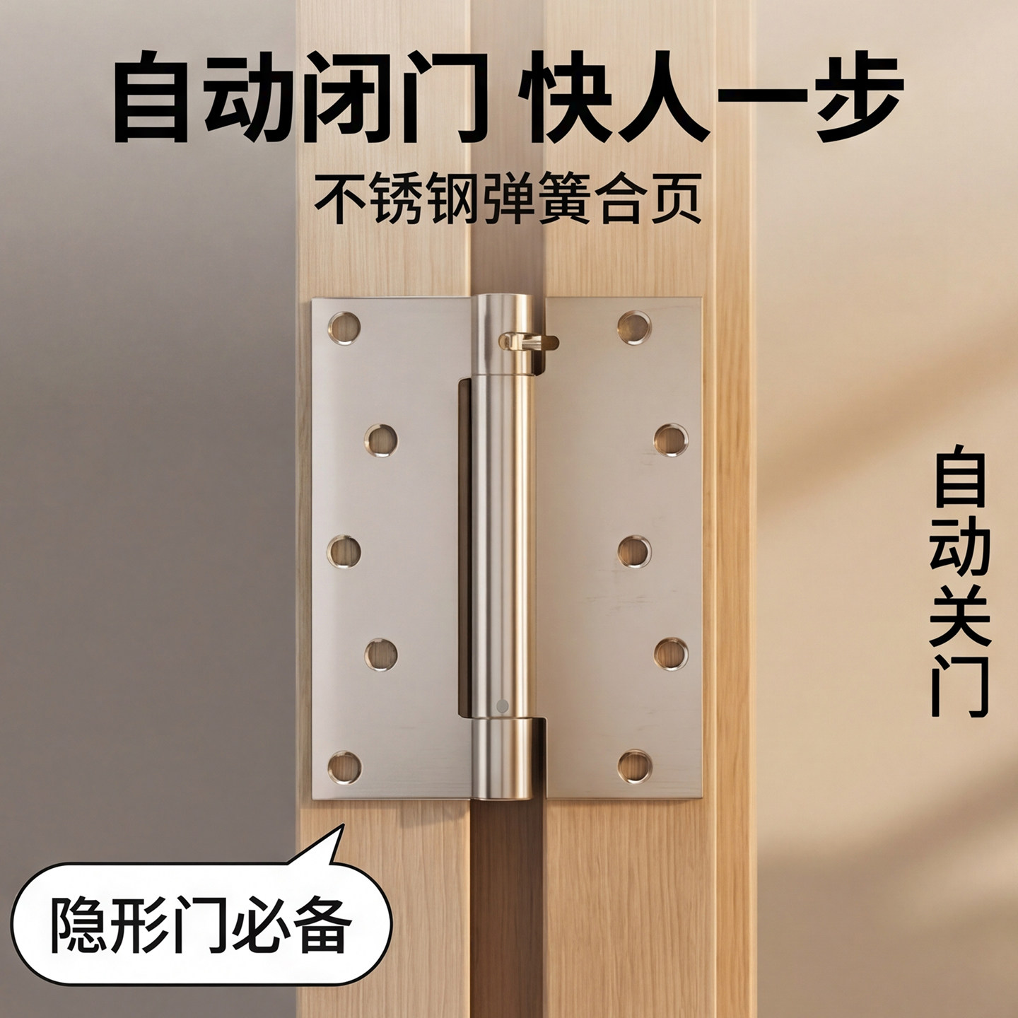 弹簧合页自动关门折页木门回弹自由门合叶牛仔门隐形门铰链关门器