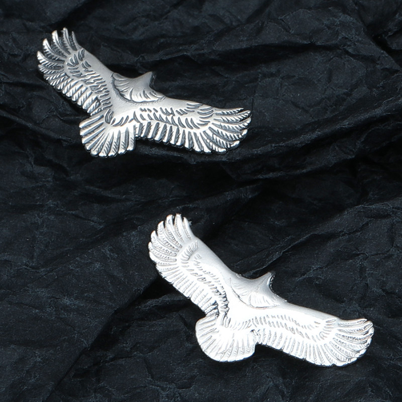 高桥手作迷你小号飞鹰吊坠配件 S925纯银老鹰雄鹰小挂件泰银做旧