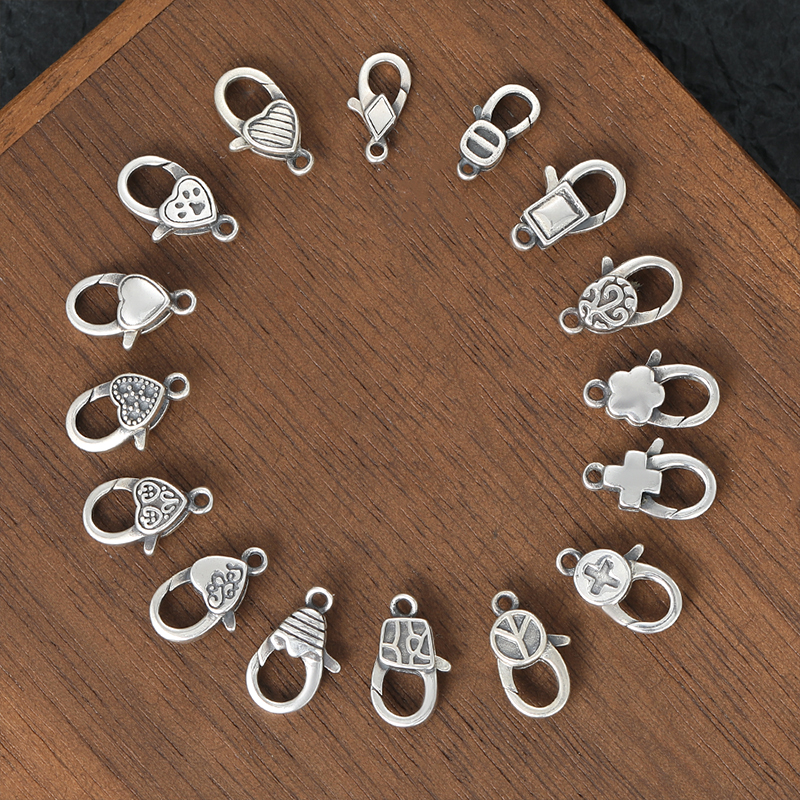 S925纯银扣头配件可DIY