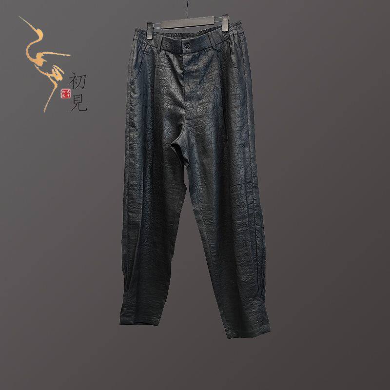 香云纱裂纹桑蚕丝哈伦男