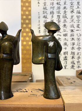 日本回流铜制舞者实心铜人物摆件，此为单个价格