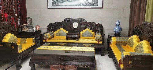 新中式红木沙发坐垫家具软装定制会所宝座茶室桌椅宫廷椅圈椅包邮