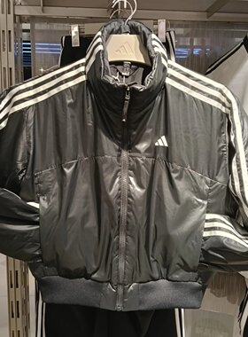Adidas阿迪达斯26秋冬女子三条纹运动休闲立领保暖棉服外套KW4746