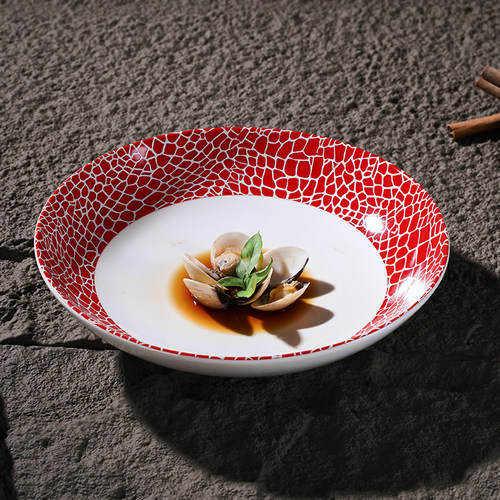 10英寸陶瓷圆形酒店餐厅凉菜汤盘