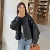 现货春装新款简约皮衣2C198-5880-P135-K198，女装皮衣，2C198