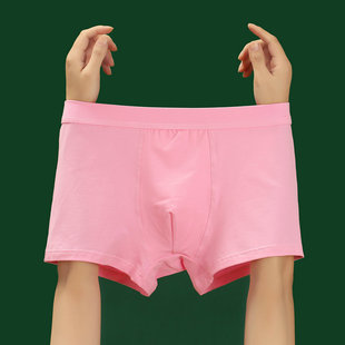 男士内裤男 纯棉四角裤 红色 紫色 平角裤 新款大码短裤 100 全棉