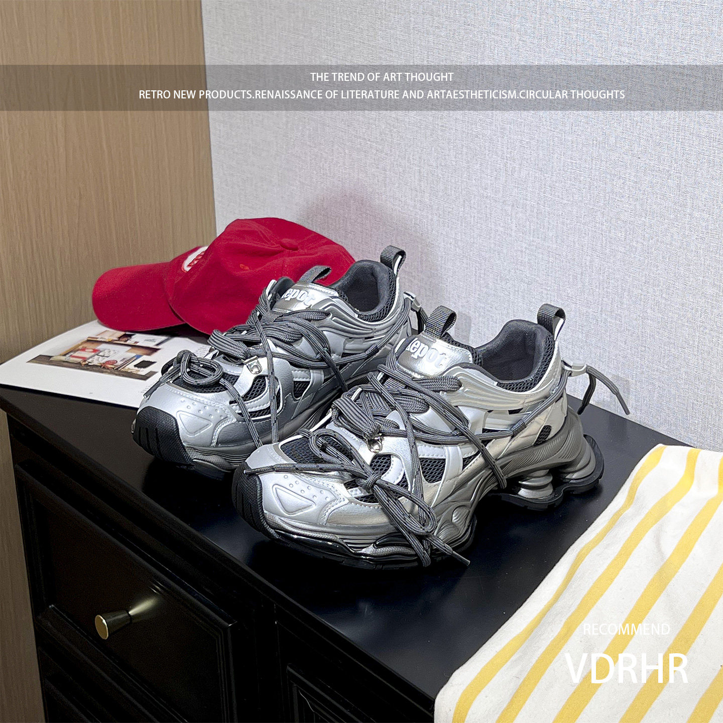 银灰老爹鞋女松糕厚底运动休闲2026春季新款超火爆款绑带增高单鞋,女鞋,老爹鞋,淘宝优惠券,粉丝福利购,淘宝优惠卷