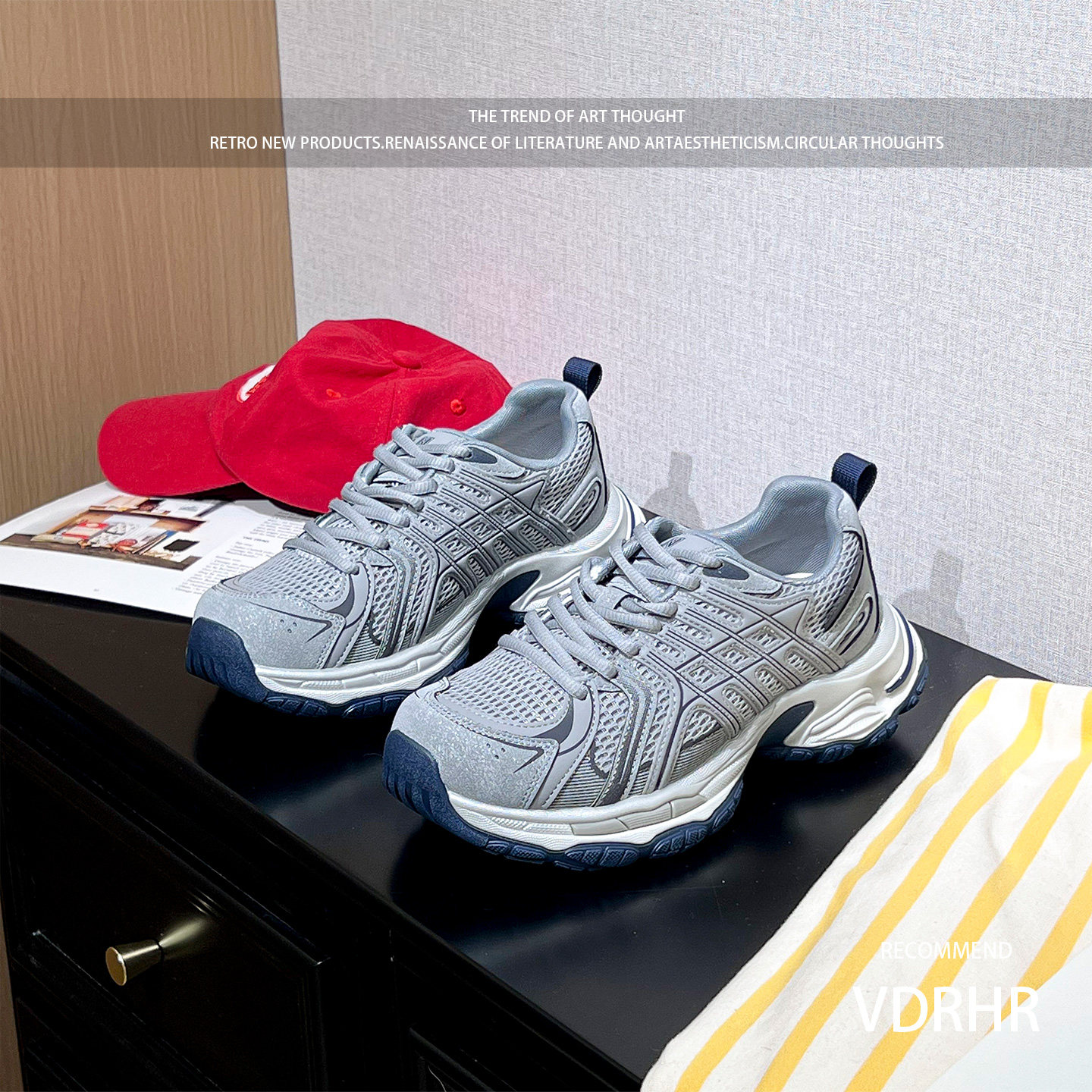 时尚深蓝老爹鞋女鞋子2026新款爆款春季巨好看运动休闲厚底小个子,女鞋,老爹鞋,淘宝优惠券,粉丝福利购,淘宝优惠卷