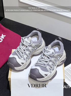 紫色5cm增高老爹鞋女2026春季新款季厚底百搭爆款休闲运动ins潮鞋