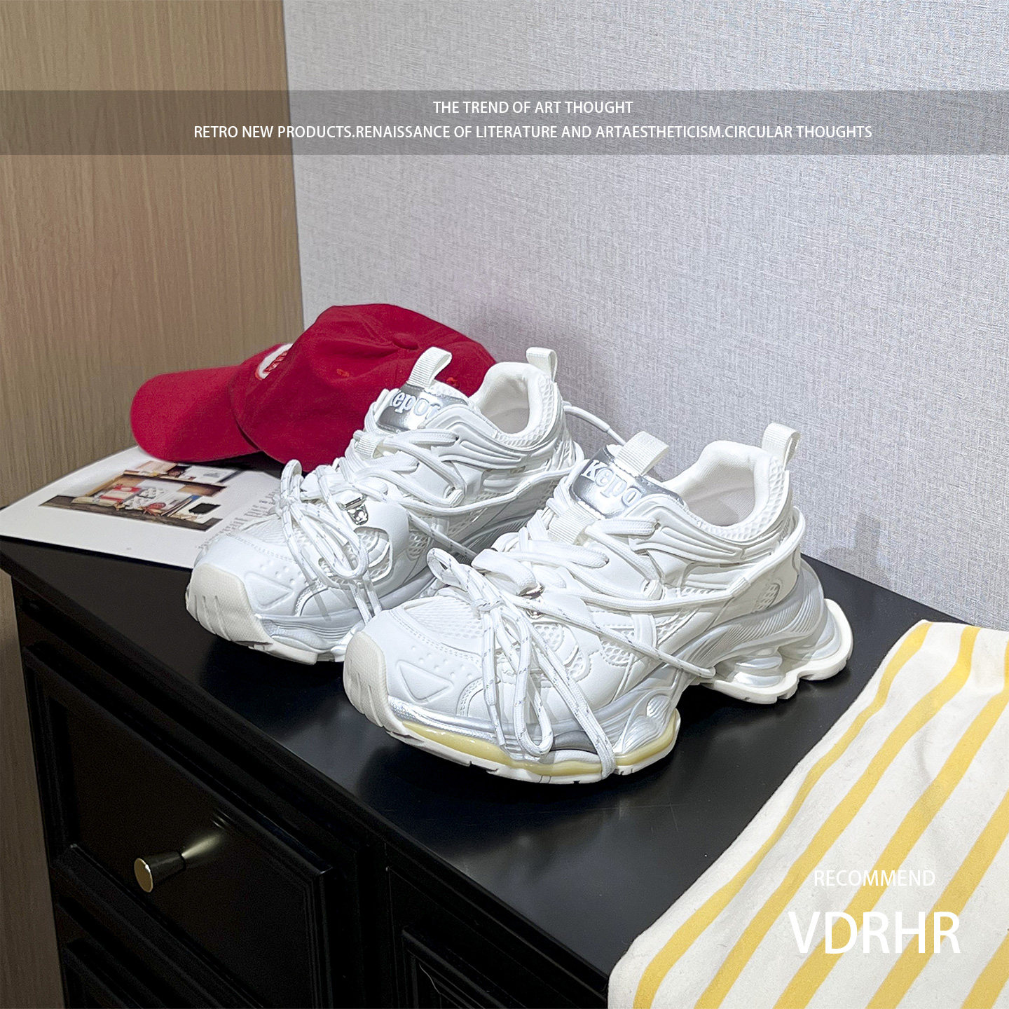 白色老爹鞋女松糕厚底运动休闲2026春季新款超火爆款绑带增高单鞋,女鞋,老爹鞋,淘宝优惠券,粉丝福利购,淘宝优惠卷