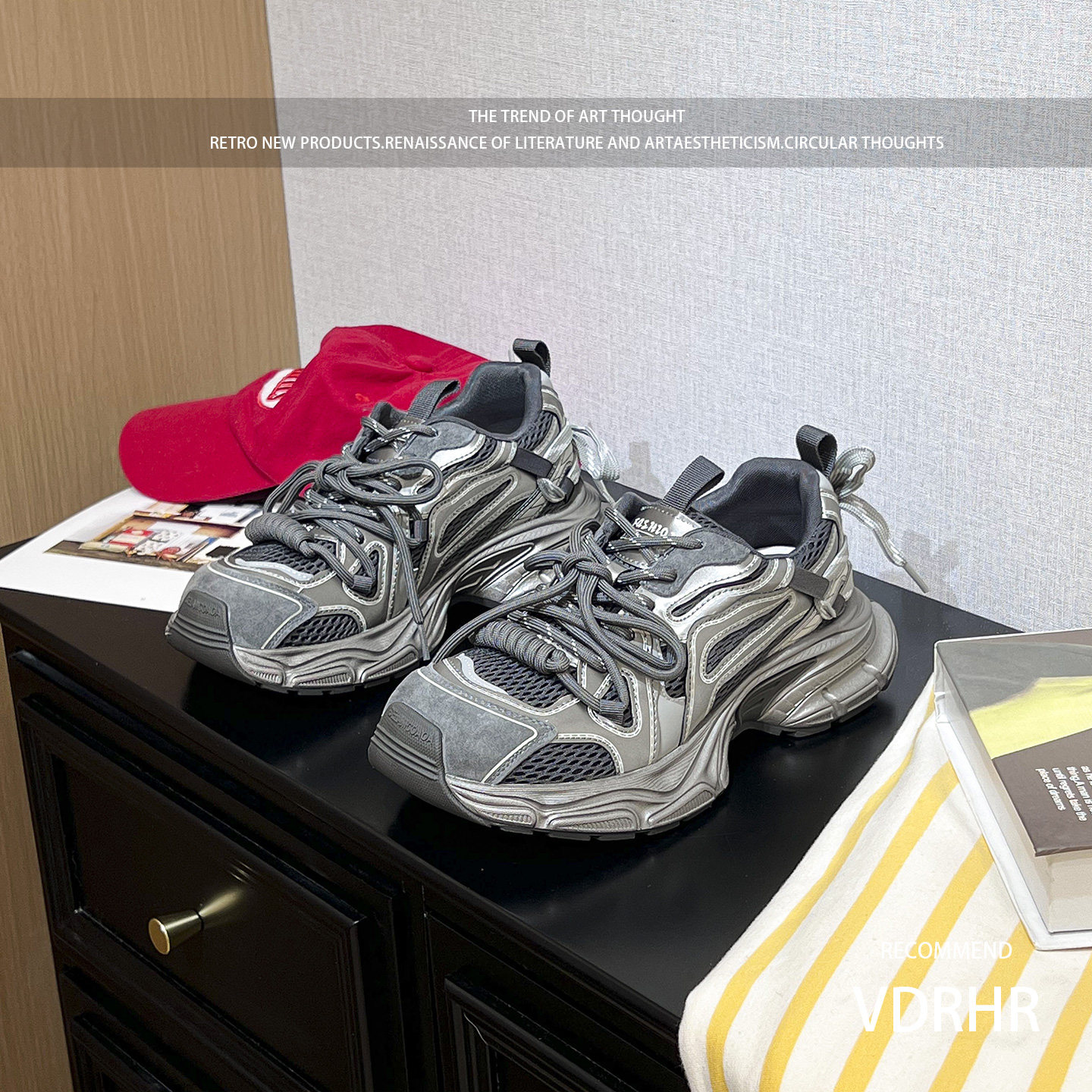 复古枪灰绑带松糕厚底老爹鞋女2026新款百搭小个子增高休闲运动鞋,女鞋,老爹鞋,淘宝优惠券,粉丝福利购,淘宝优惠卷