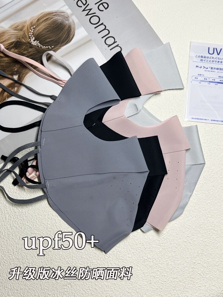 SUMMER ICE SILK FULL FACE SUNSCREEN FACE MASK WOMENS SUNSHADE BREATHABLE MASK UV PROTECTION FACE KINI DRIVING THIN FACE MASK