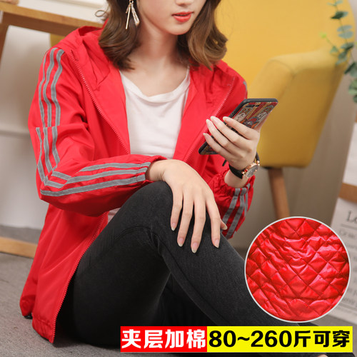 二棉外套新款大码胖mm棉衣秋冬季
