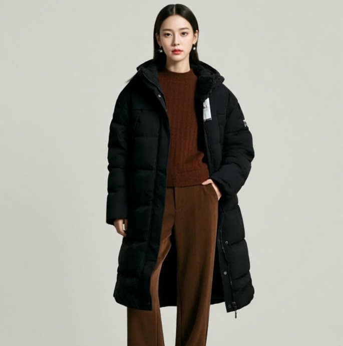 好物价 安踏运动服冬季款女式休闲中长款防风加厚羽绒服16947970