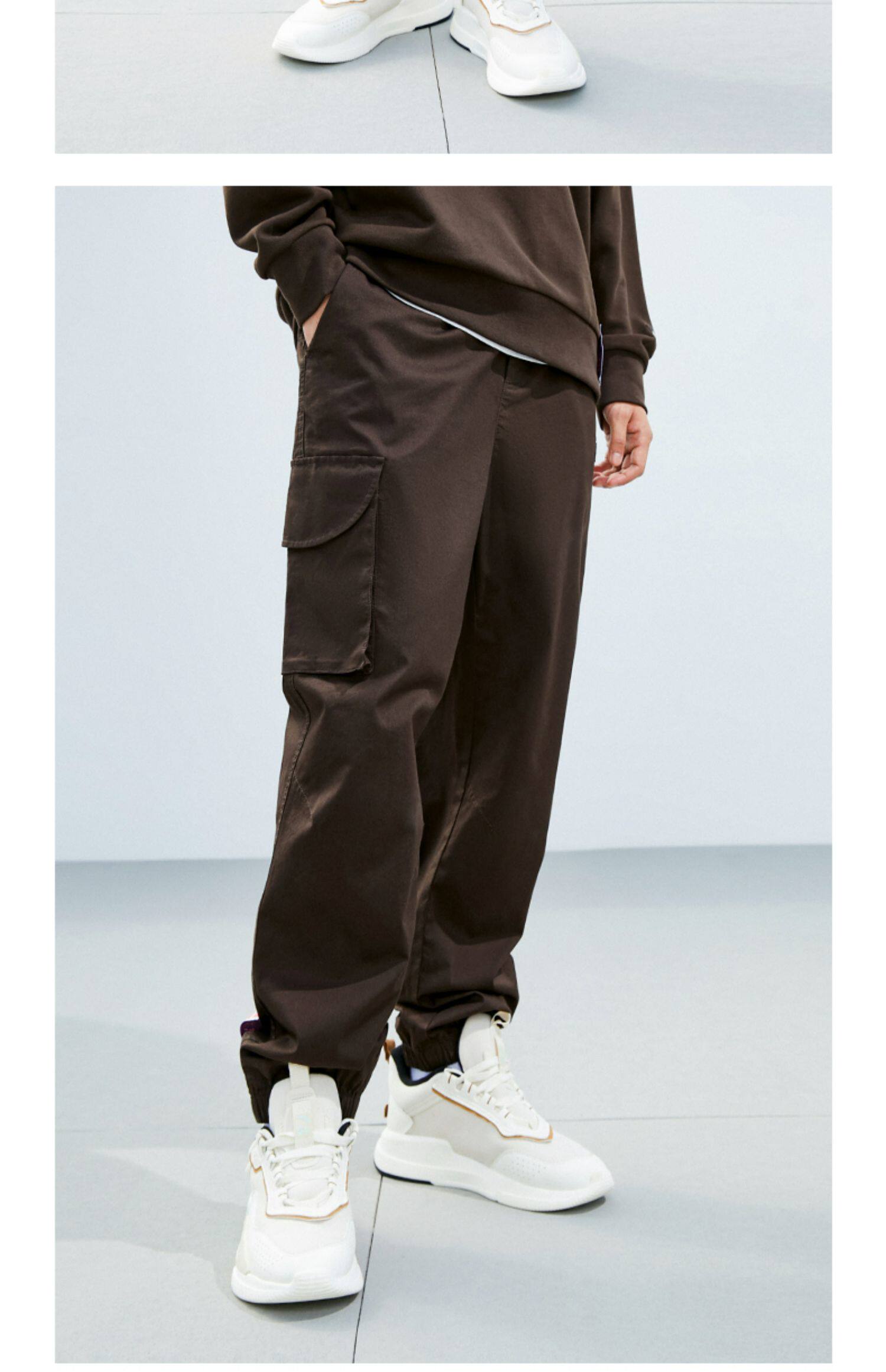 y安踏梭织休闲长裤男秋季新款潮流束脚工装裤穿搭运动裤152338520