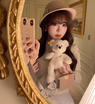 Starry法式复古棉质蝴蝶结衬衫