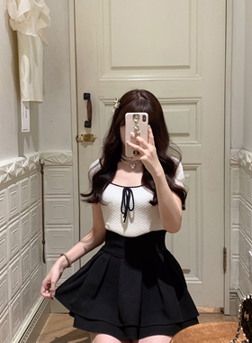 Starry 掐腰裙裤/高腰荷叶边显瘦半身裙 日系甜美百搭蛋糕短裙