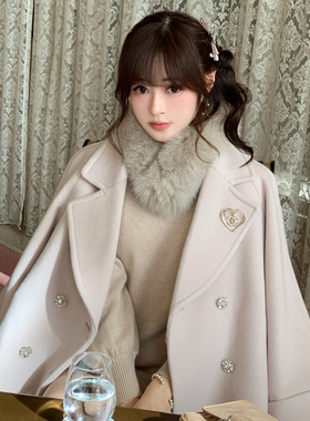 Starry 心机兔/露肩绑带兔绒针织连衣裙 日系甜美双排扣羊毛大衣