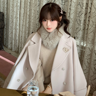 Starry 心机兔/露肩绑带兔绒针织连衣裙 日系甜美双排扣羊毛大衣