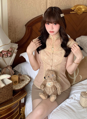 Starry Antique Lace/重工古董收腰蕾丝衫 日系甜美花边小上衣