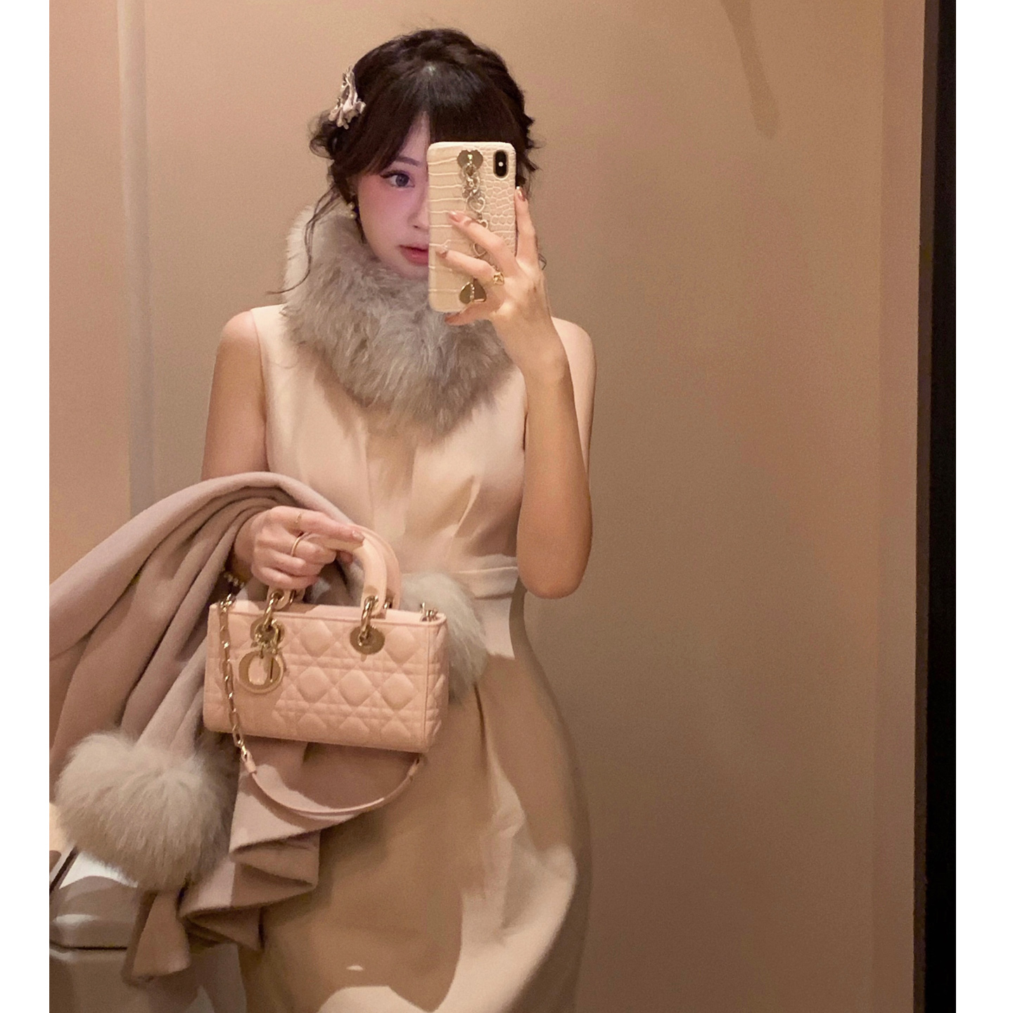 Starry日系千金收腰纱绘子连衣裙