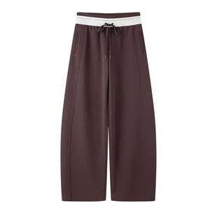 休闲裤 松紧腰抽绳字母运动休闲百搭薄绒加厚秋冬弯刀裤 卫裤0.72