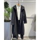 宽松休闲百搭风衣 春秋大版 外套女0.74 连帽抽绳单排扣超长款 风衣