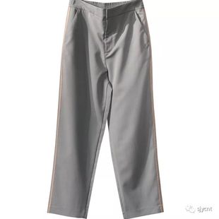 阔腿裤 休闲裤 袢扣松紧腰多口袋贴布设计百搭 女时尚 0.24 高端新品