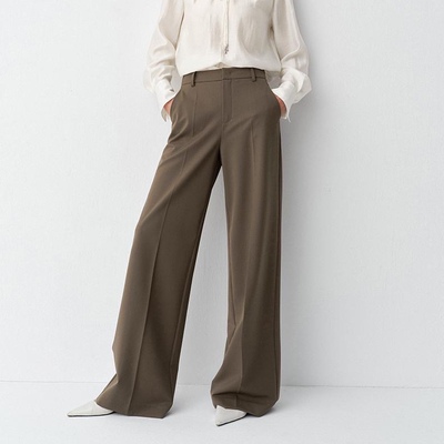 钩扣直筒简约百搭西装裤休闲裤