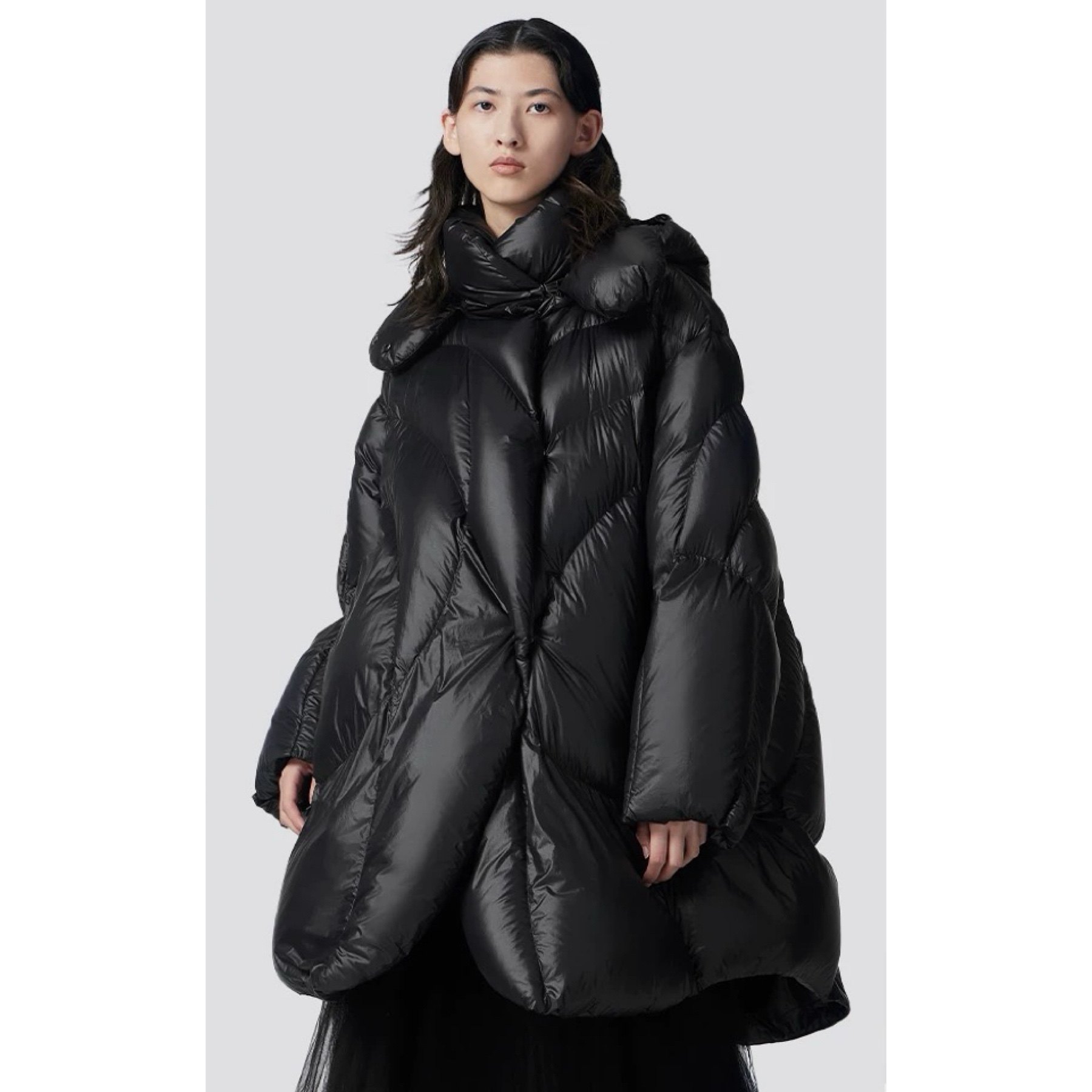 白鸭绒羽绒服 时尚新款立领可拆卸帽子按扣开襟小众高级 外套0.57