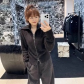 简约休闲百搭毛衣开衫 针织衫 翻领可立领毛绒感拉绒净版 外套0.52