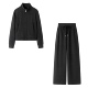 0.78 松紧腰抽绳直筒裤 立领拉链门襟卫衣外套 休闲运动套装 两件套