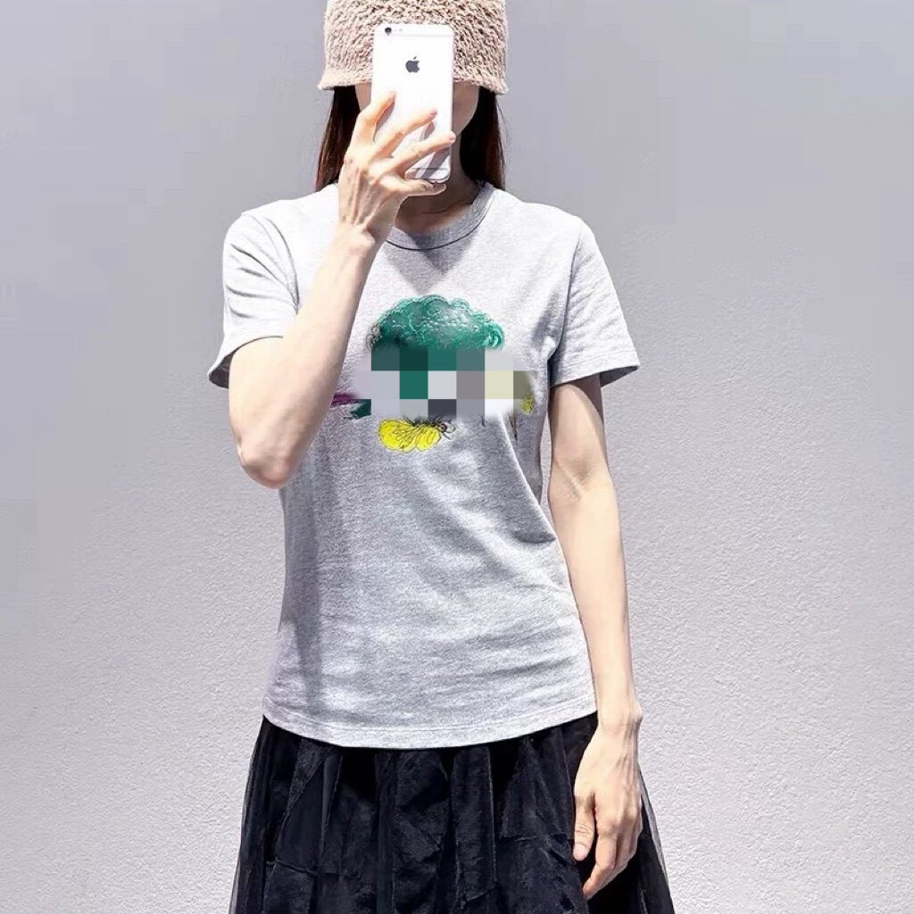 T恤 圆领蔬果印花设计夏季新款简约休闲百搭学生通勤短袖上衣0.21