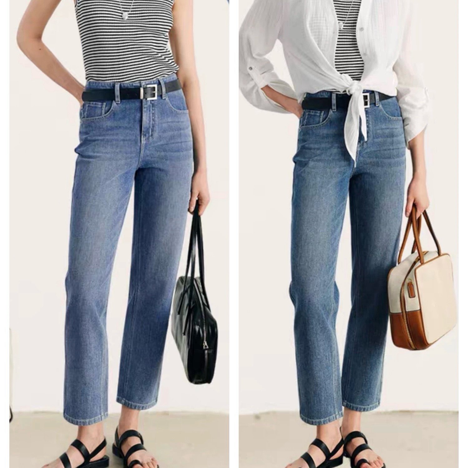 牛仔裤 一粒扣拉花多口袋时尚休闲百搭通勤春秋款直筒裤 长裤0.20,女装/女士精品,牛仔裤,淘宝优惠券,粉丝福利购,淘宝优惠卷