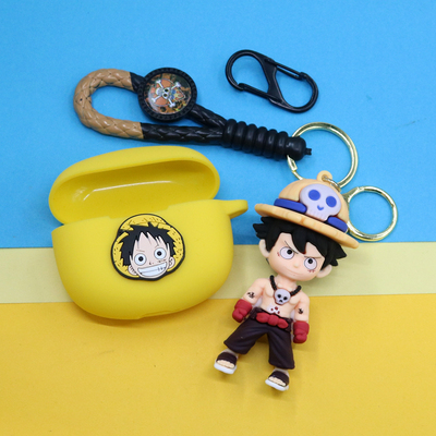 适用荣耀亲选Earbuds 3PRO蓝牙耳机保护套X3i潮酷卡通动漫海贼王草帽路飞钥匙扣挂饰X2SE防摔硅胶软壳