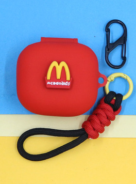 适用JBL WAVE FLEX 2蓝牙耳机保护套T280 TWS X3潮酷小清新可爱萌卡通立体M记薯条手绳连体硅胶软壳