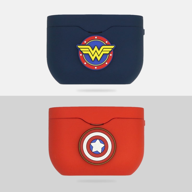 适用SONY索尼WF-1000XM3降躁蓝牙耳机保护套萌卡通蜘蛛蝙蝠钢铁侠黑豹神奇女侠雷神硅胶软壳