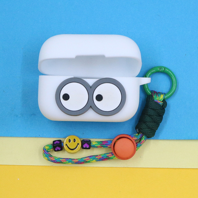 适用声阔AeroClip/C50i开放耳夹式蓝牙耳机保护套可爱个性小清新萌卡通大眼睛开心笑脸手绳挂饰硅胶软壳
