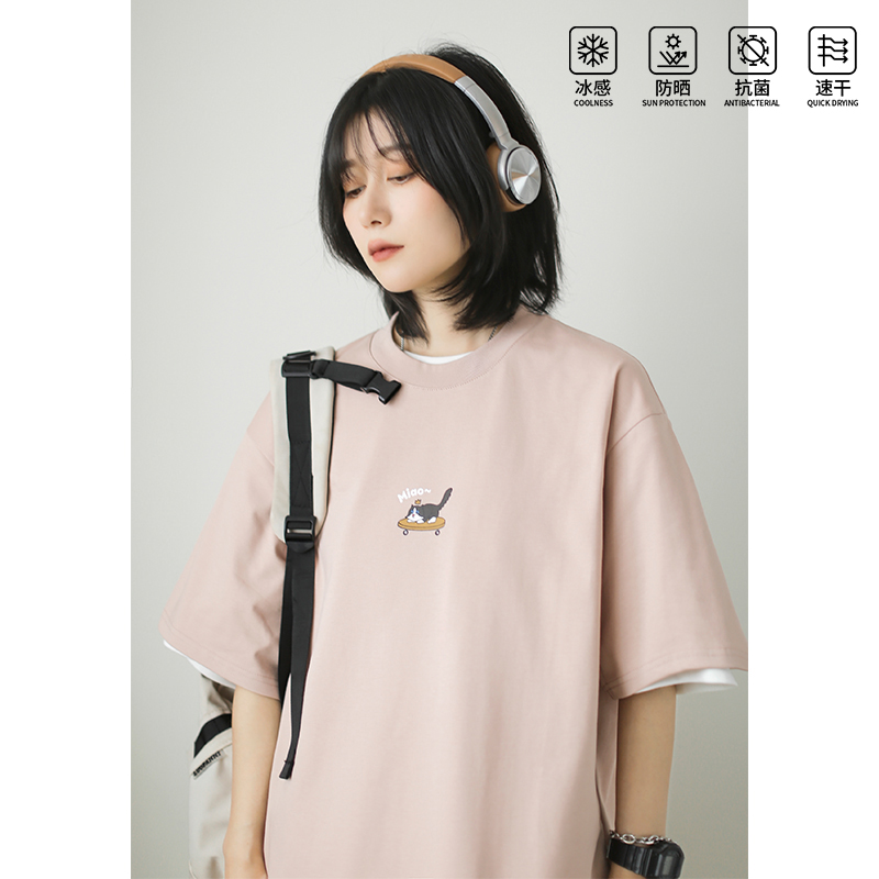 日系情侣款卡通印花短袖棉T恤