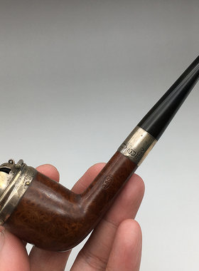 小猪烟斗二手石楠木 英国Loewe罗意威1912年纯银风帽精致小巧特价