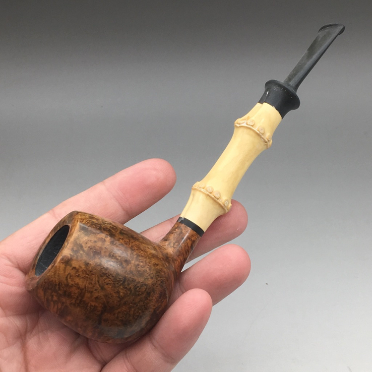 小猪烟斗全新石楠木俄罗斯GONM品牌 Andrey Cherepanov手工竹节23