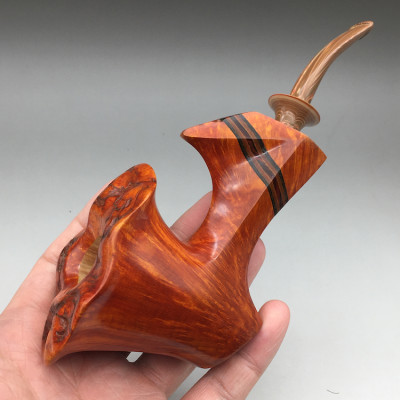 小猪烟斗 全新石楠木 美国Briar Art Pipes手工烟斗 巨大 纹路美