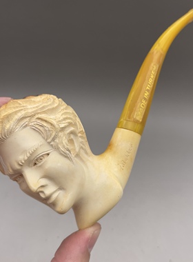 小猪烟斗二手海泡石土耳其imet Bekler早期作品人像精美收藏