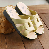 高跟拖鞋 女外穿夏季 粗跟厚底防滑居家防水坡跟凉拖中老年一字拖