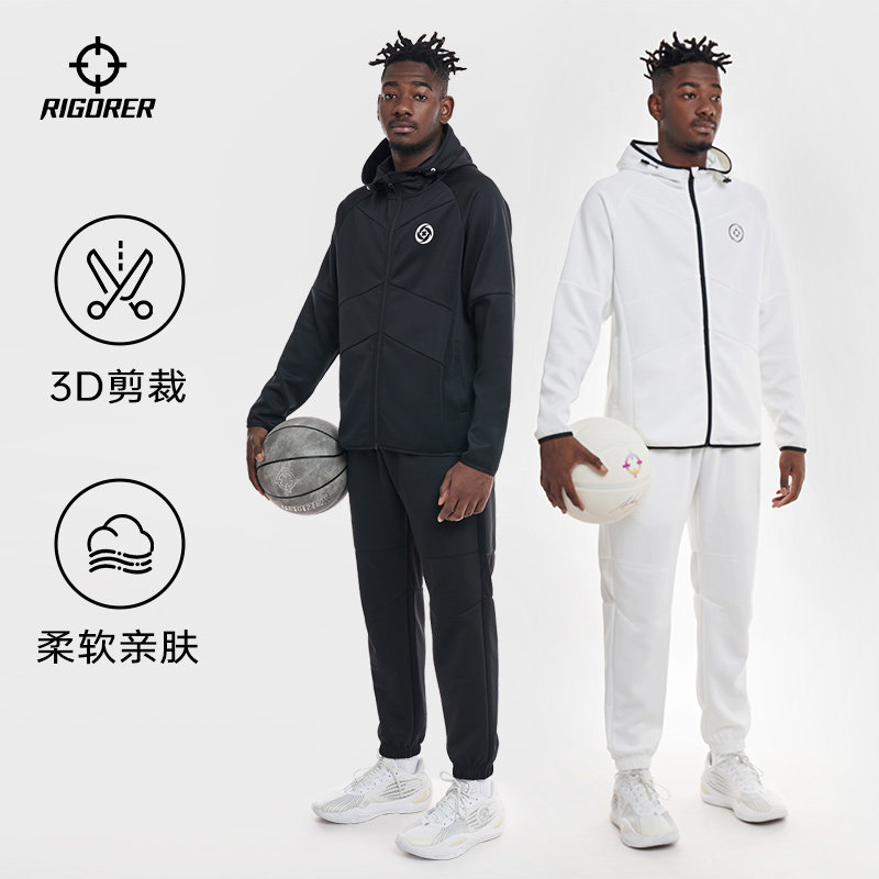 准者冬季运动套装男连帽衫休闲针织跑步外套出场服户外训练服